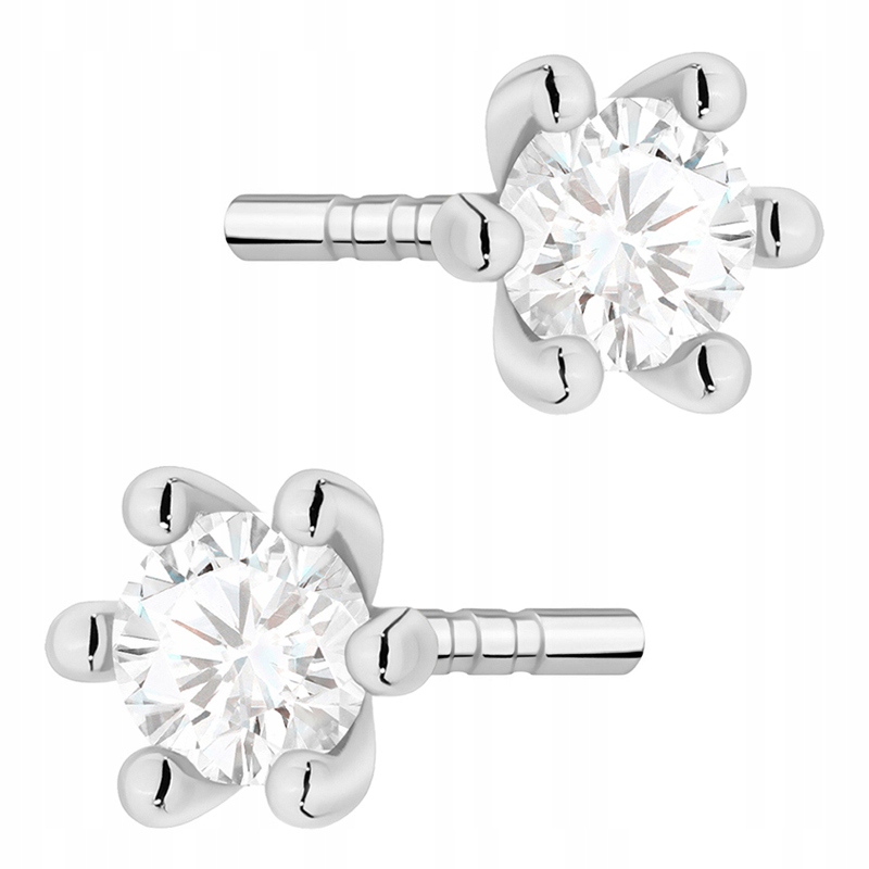 Klasické Zlaté Náušnice Dámské pr. 585 s diamanty 0,20ct 14k