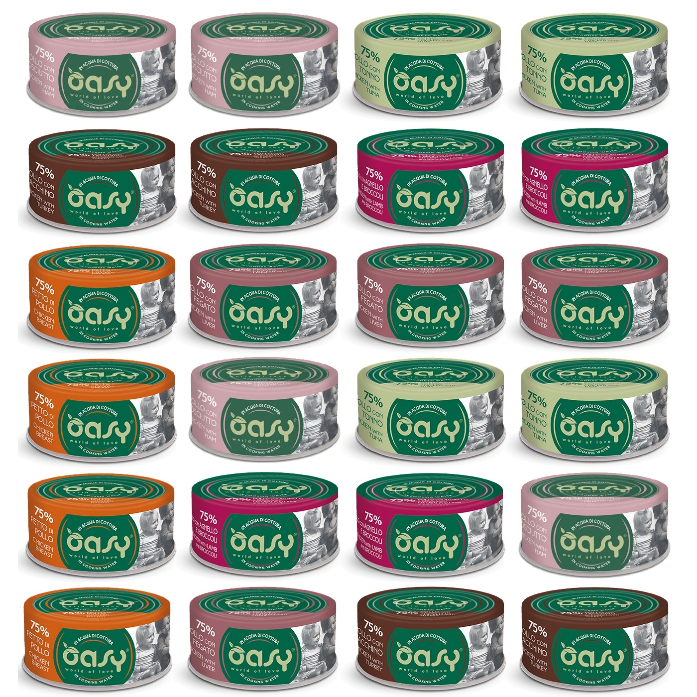 Oasy More Love Mokra Karma Dla Kota MIX Smaków Z Kurczakiem W Puszce 24x70g