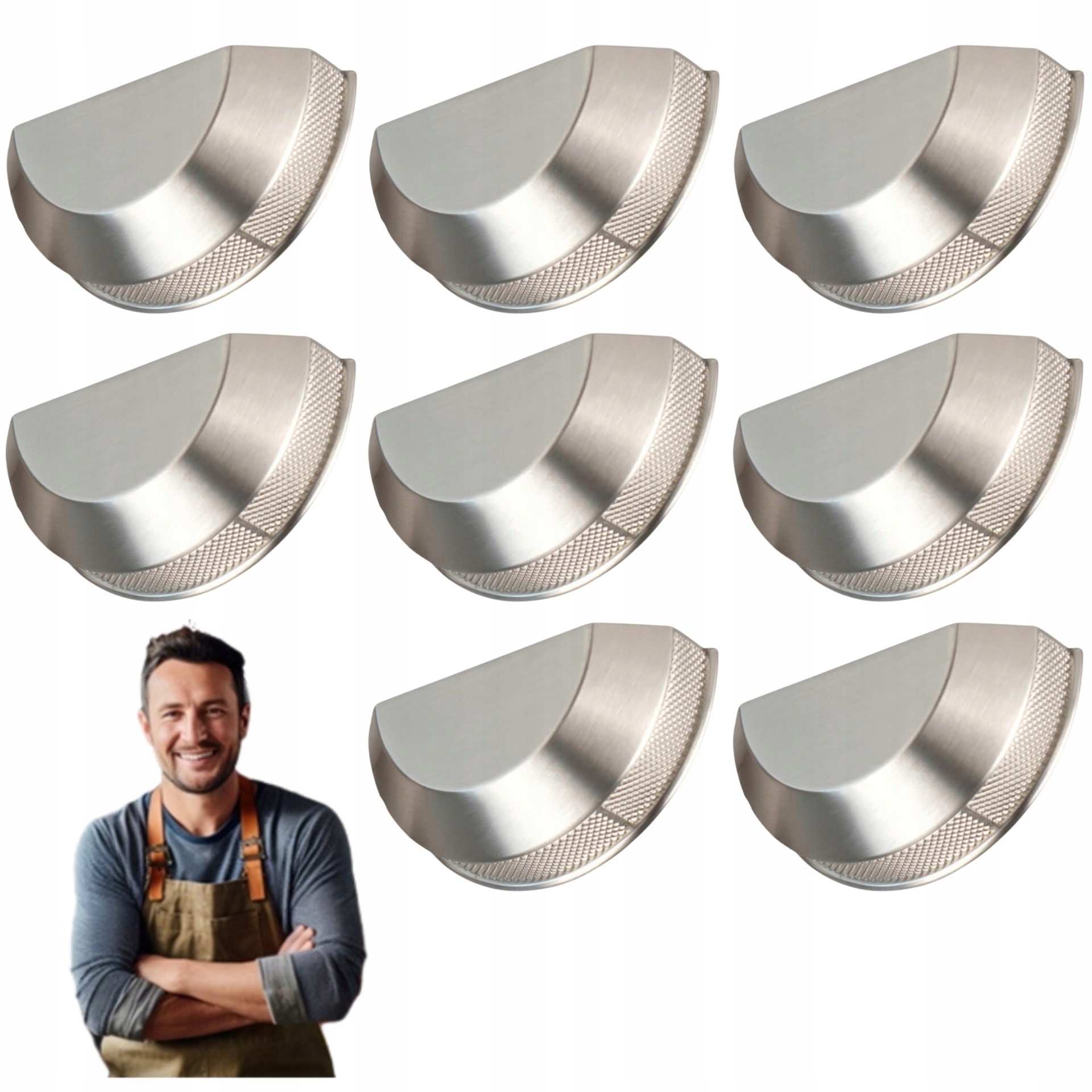 Nábytkový držiak Muszelka Tertius 64 mm Radelko, brúsená oceľ, 8ks