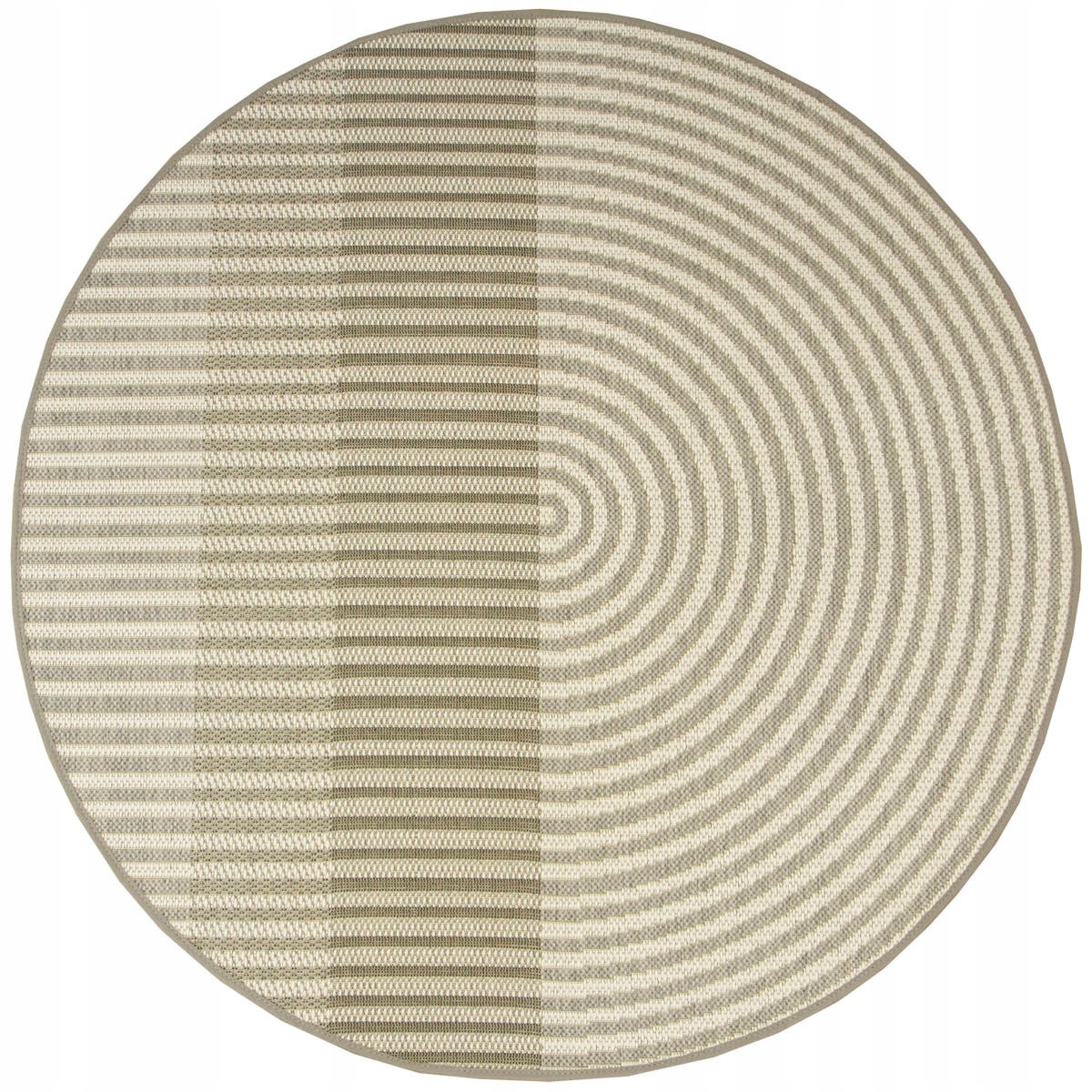 Dywan Okrągły Zewnętrzny Geometryczny Geo Szary Krem Foggia śr. 120 cm