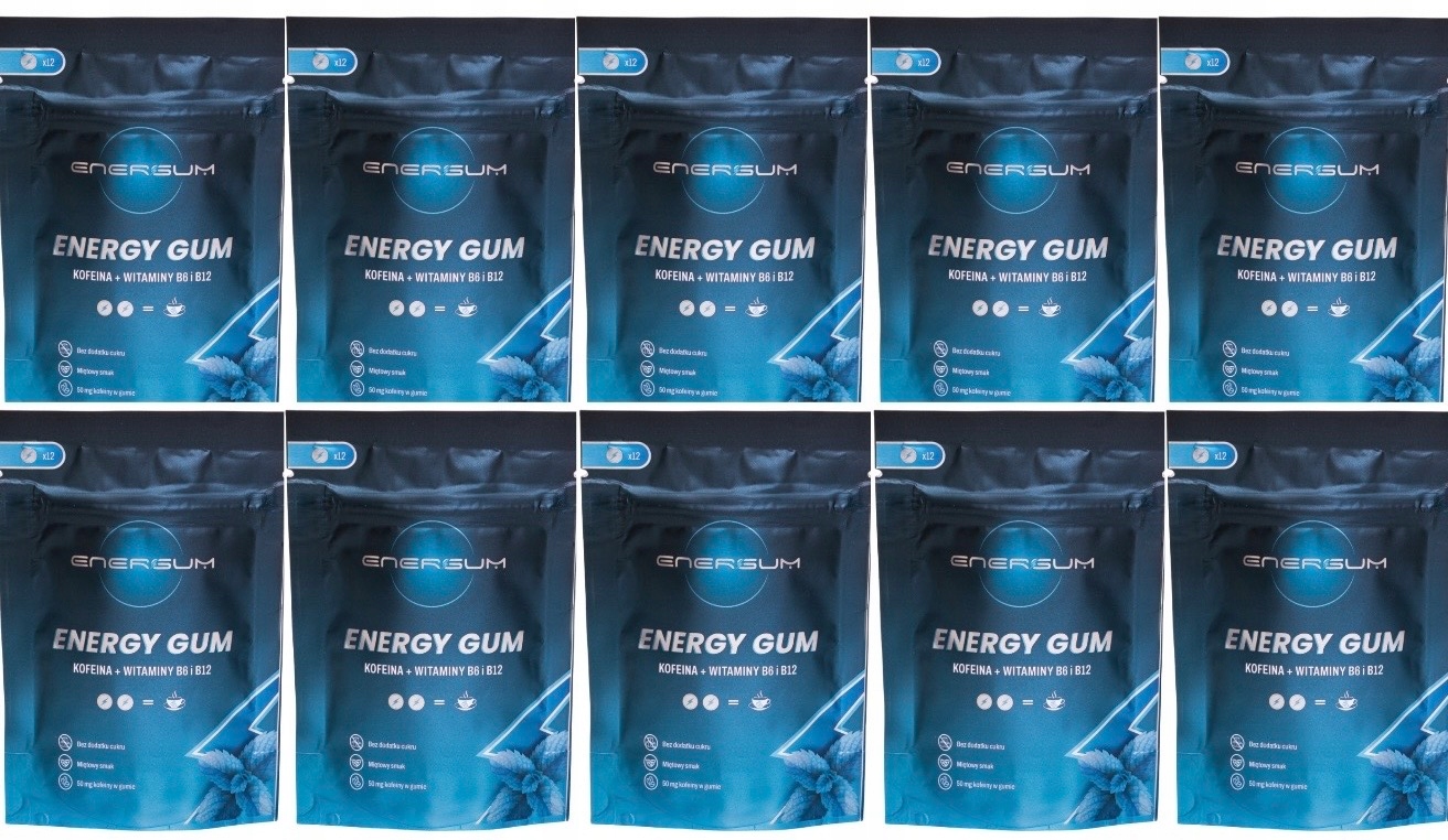 Levně 10 x Energum Žvýkačka s Energetickým Kofeinem Povzbuzující 0 Cukru