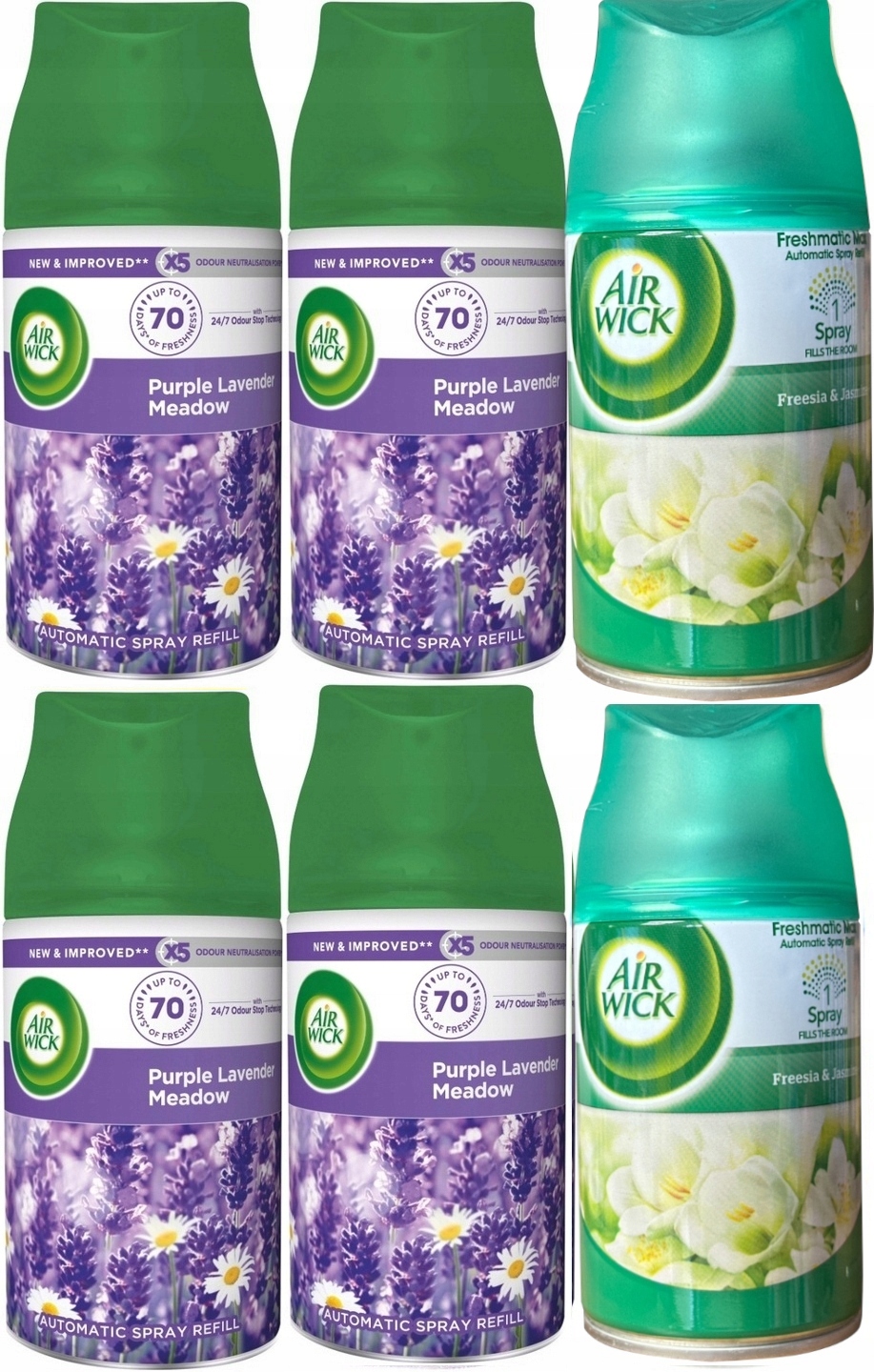 Levně Air Wick Automatický sprej Set 250 ml x 6 (2 Druhy MIX)