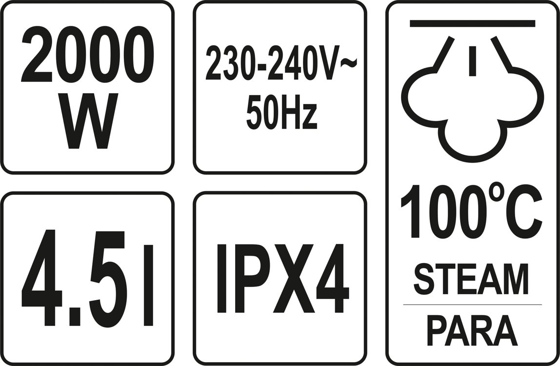 PAROWNICA DO USUWANIA TAPET ŚCIĄGACZ 2000W YATO Maksymalne ciśnienie pary 1 bar