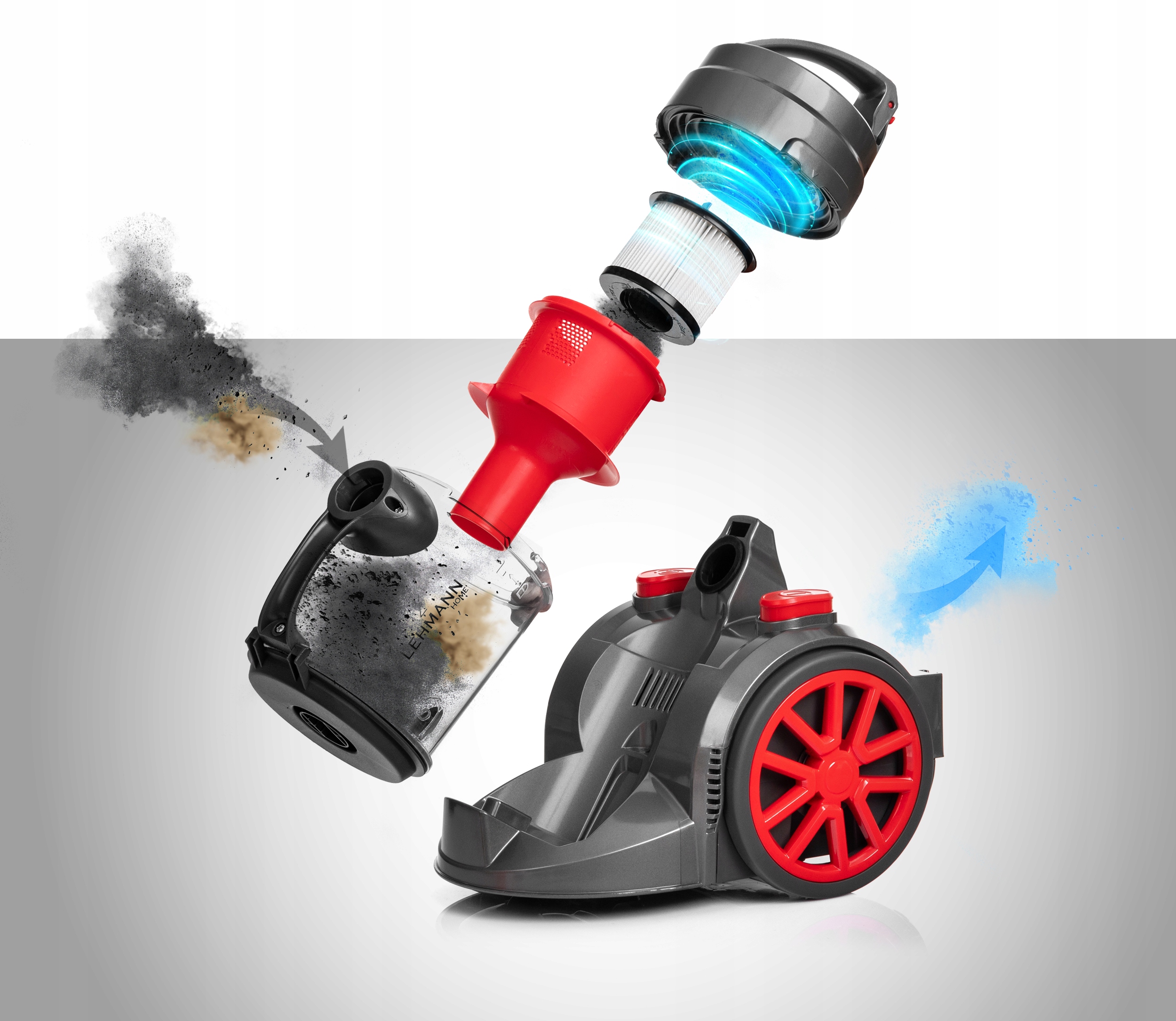Odkurzacz bezworkowy Lehmann Tinosa 4000W Pojemność zbiornika na kurz 1.8 l