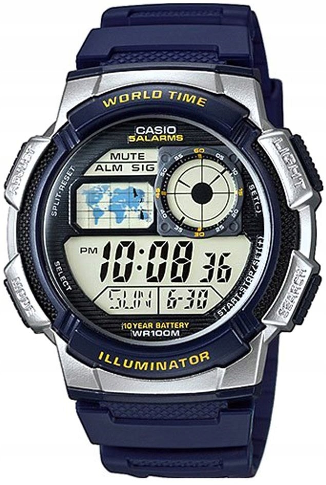 Multifunkční Pánské Hodinky Casio Led Vodotěsnost 10 Barů