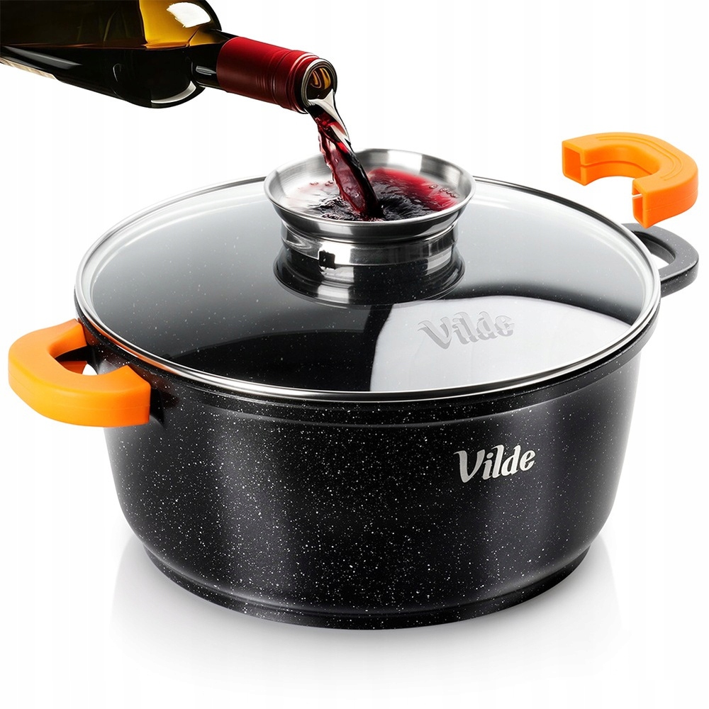 Hrnec Poklice Aroma Indukce Plyn 24 CM 4 L Nepřilnavá Povrchová Úprava