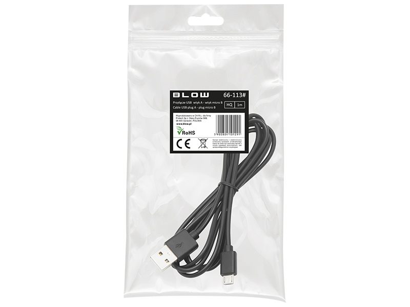 Kabel Usb na microUSB czarny 1 m