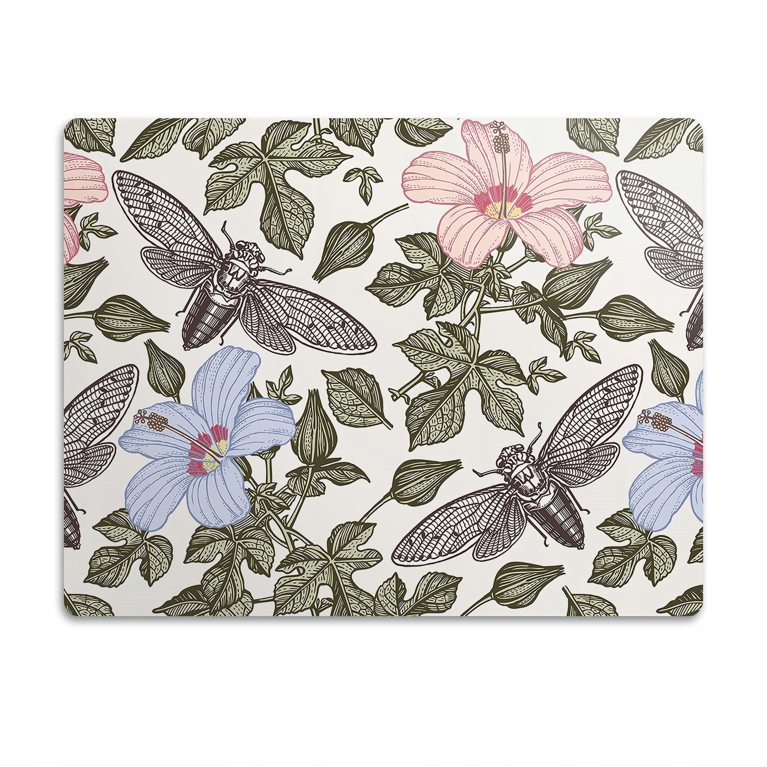 Levně Ochranná podložka pod misky pro psa Květiny hmyz 90x60