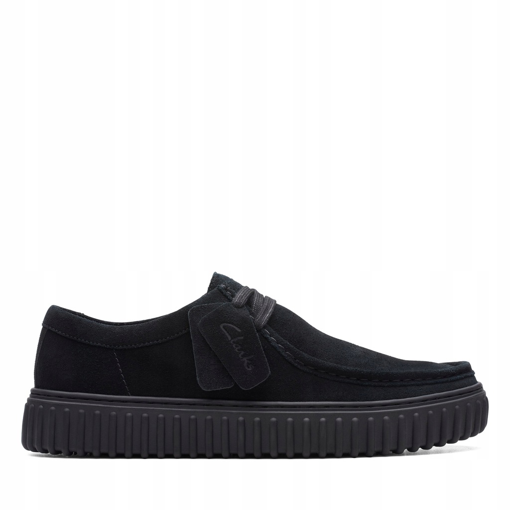 Pánské polobotky Clarks Torhill Lo 261720197 kožené, černé, semiš 39.5