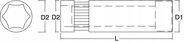 NASADKA DŁUGA 12mm SATA 6-KĄT ST13403SC Marka SATA