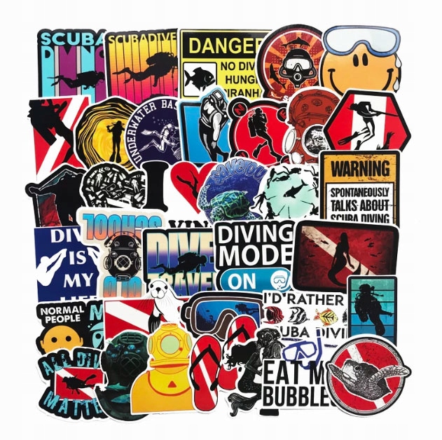 Naklejka nurkowanie napis Diving mode on Model Diving