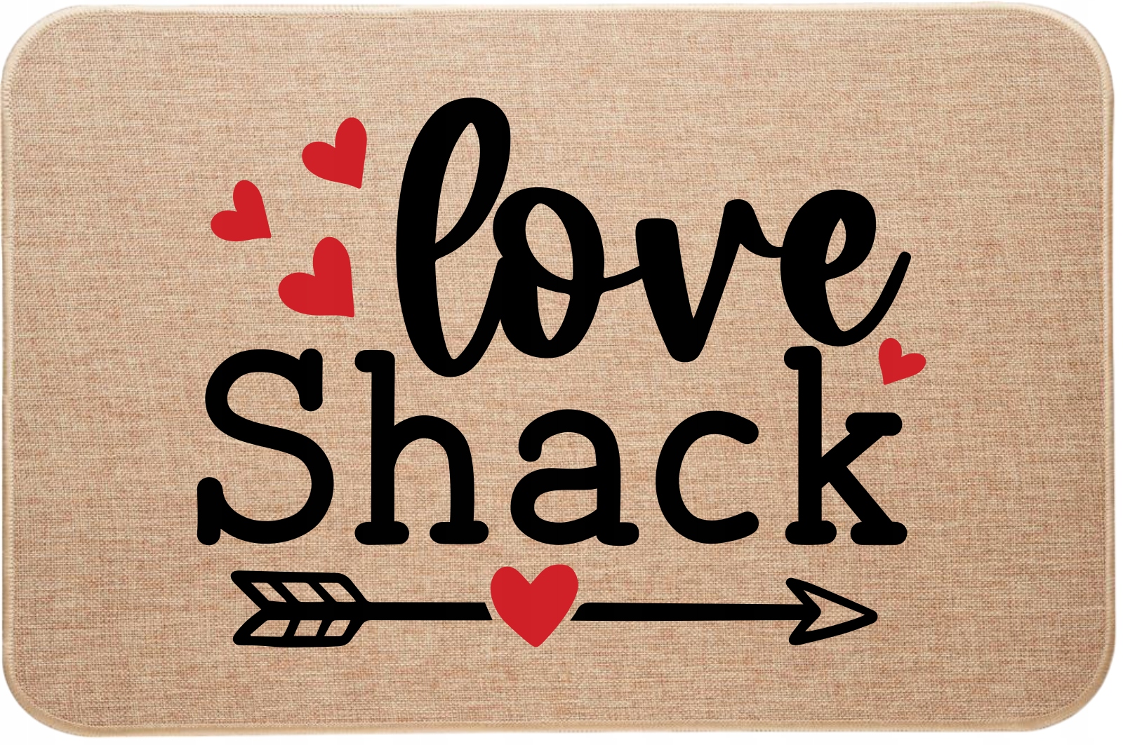 Dekorativní lněná rohožka na Valentýna Love Schack Hnízdečko lásky