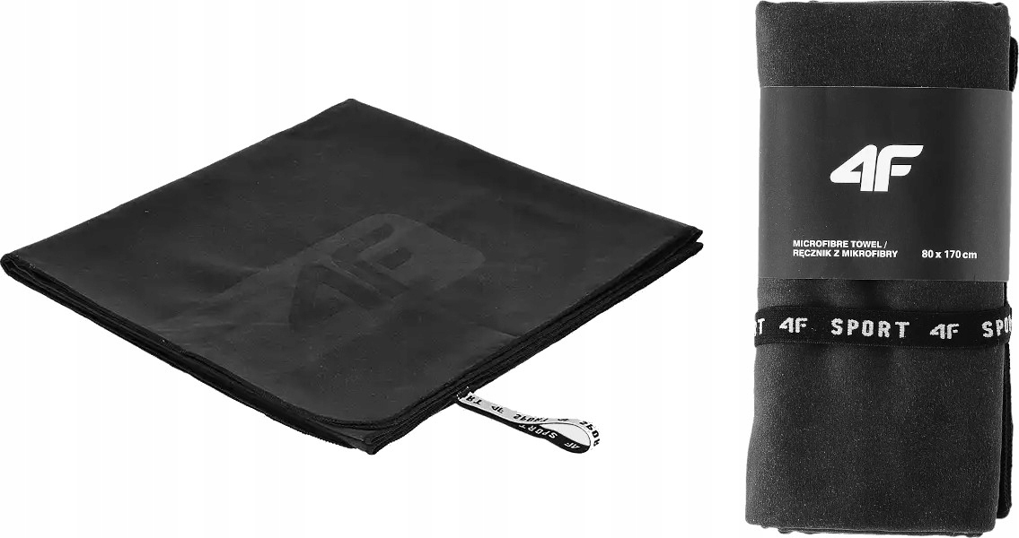 Ręcznik szybkoschnący z mikrofibry 4F U039 czarny 80x170 cm