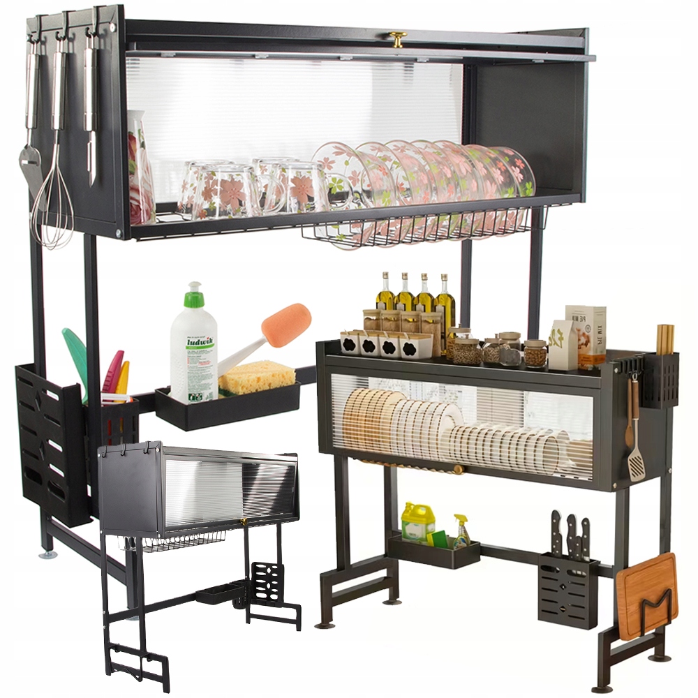 Levně Odkapávač Na Nádobí Talířů Na Příbory Velký Odkapávač Skříňka Organizér 85 cm