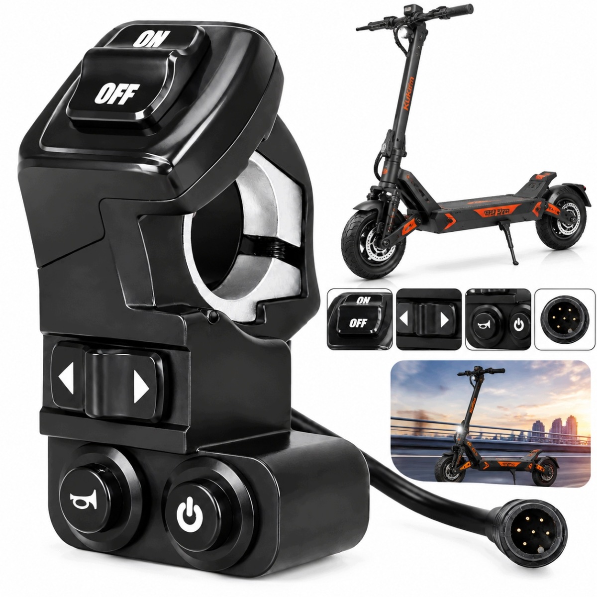 Przełącznik Sterujący Czarny Do Hulajnogi Kukirin G2 Pro G2 Max 4-FUNKCJE
