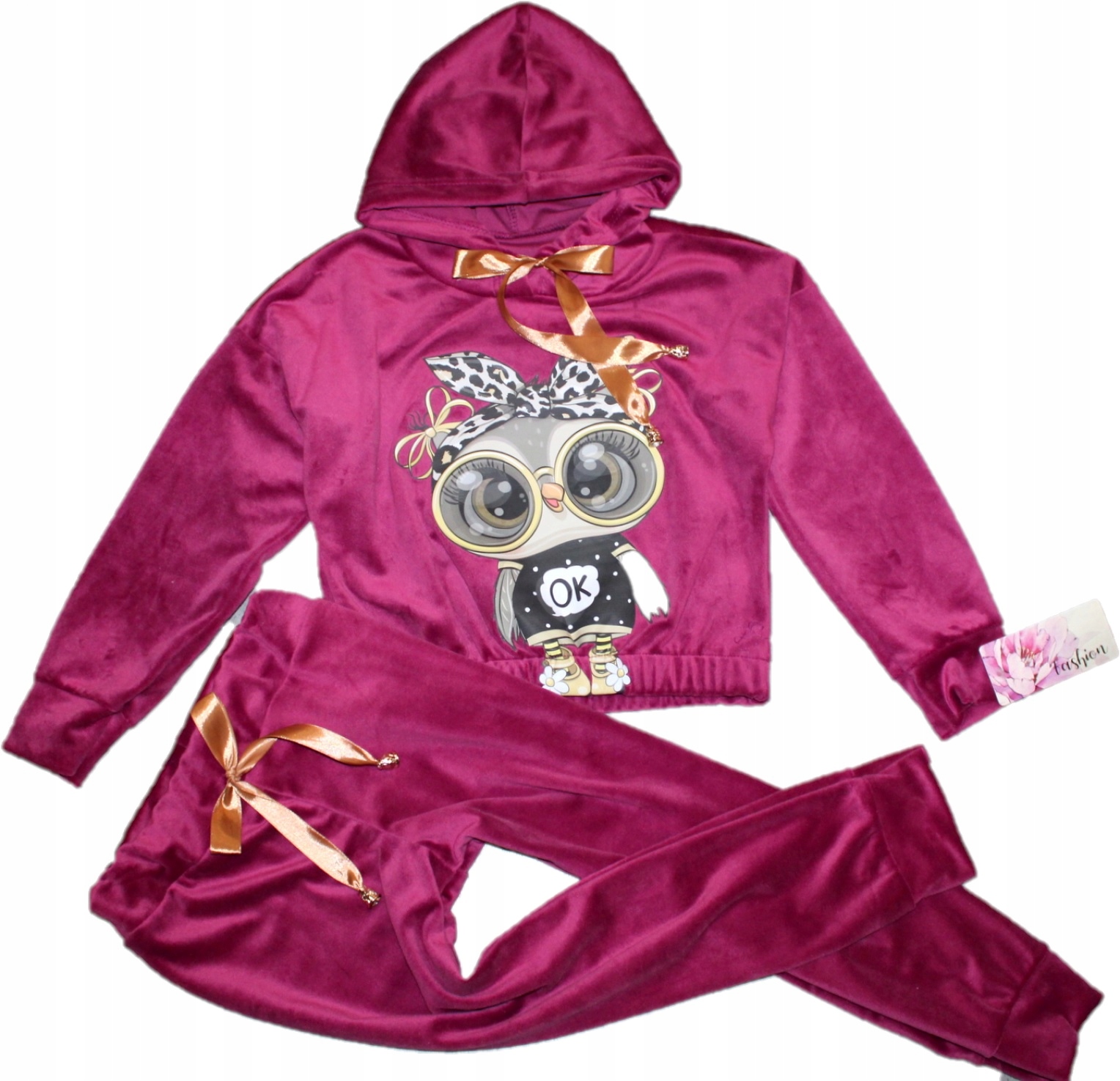 

Włoski dres Komplet Welurowy kaptur 140