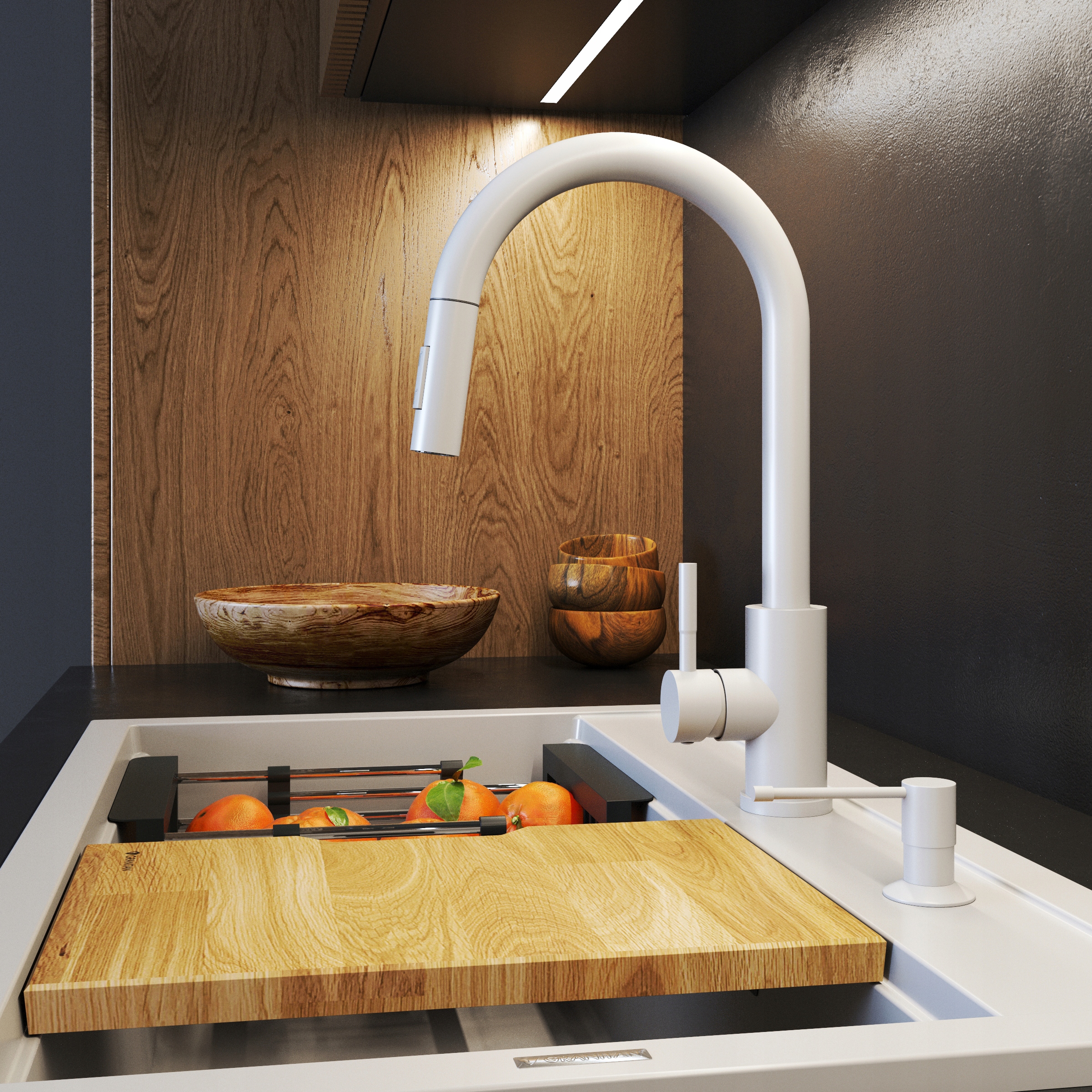 DOZOWNIK NA PŁYN DO ZLEWOZMYWAK GRANITOWY BIAŁY Kolor pompki beż