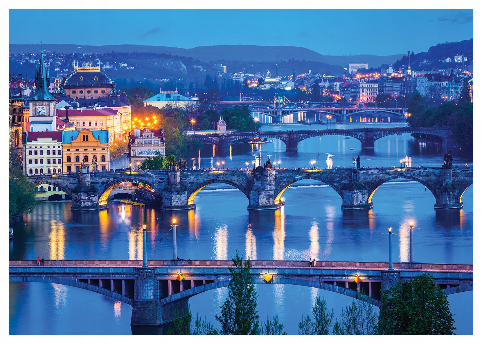 Fototapeta Praha v noci Karlův most ve večerním světle 300x210 lepidlo