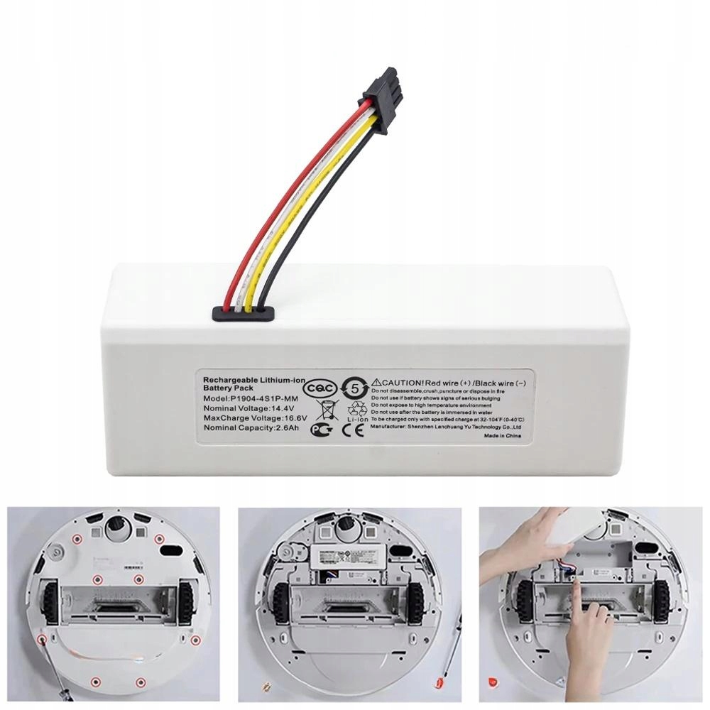 Bateria Aku do Xiaomi Mi Robot Vacuum Mop 1C Mijia 1C STYTJ01ZHM 2600mAh Kolor dominujący czarny