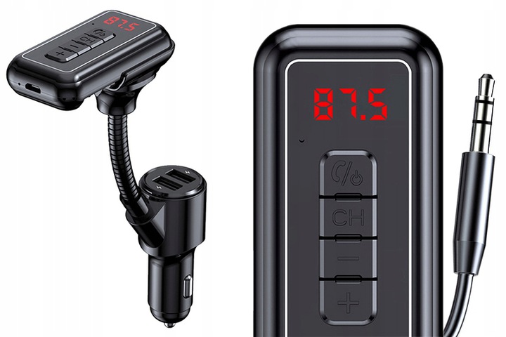 Transmiter FM samochodowo-domowy z kablem AUX Marka Inna