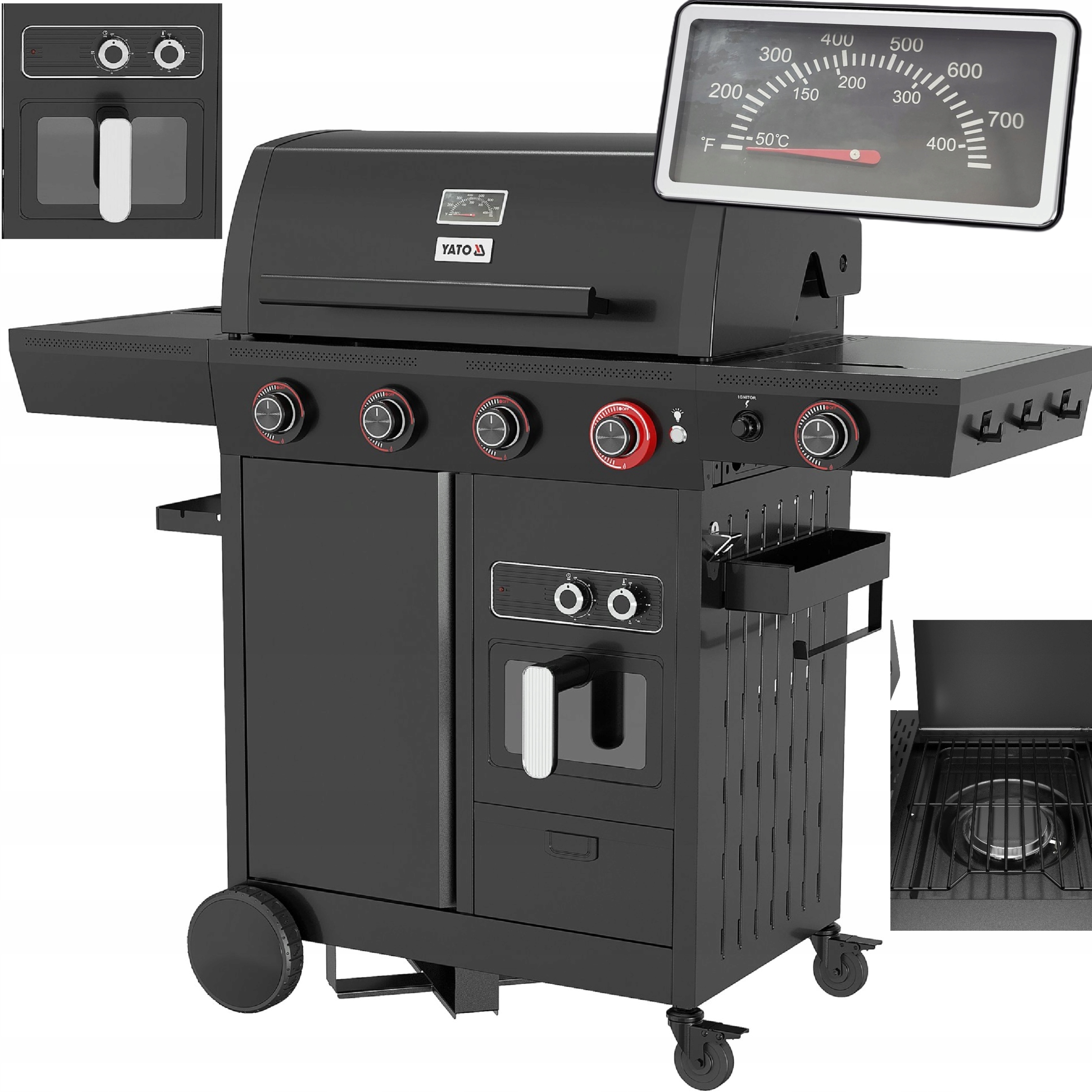 Grill Gazowy 16 kW i zintegrowaną frytkownicą beztłuszczową Air Fryer 4+1