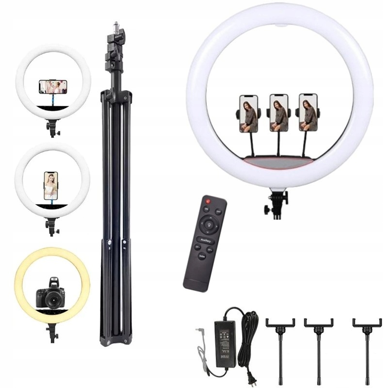 Lampa pierścieniowa RING LED 45cm Statyw 200W Źródło światła LED