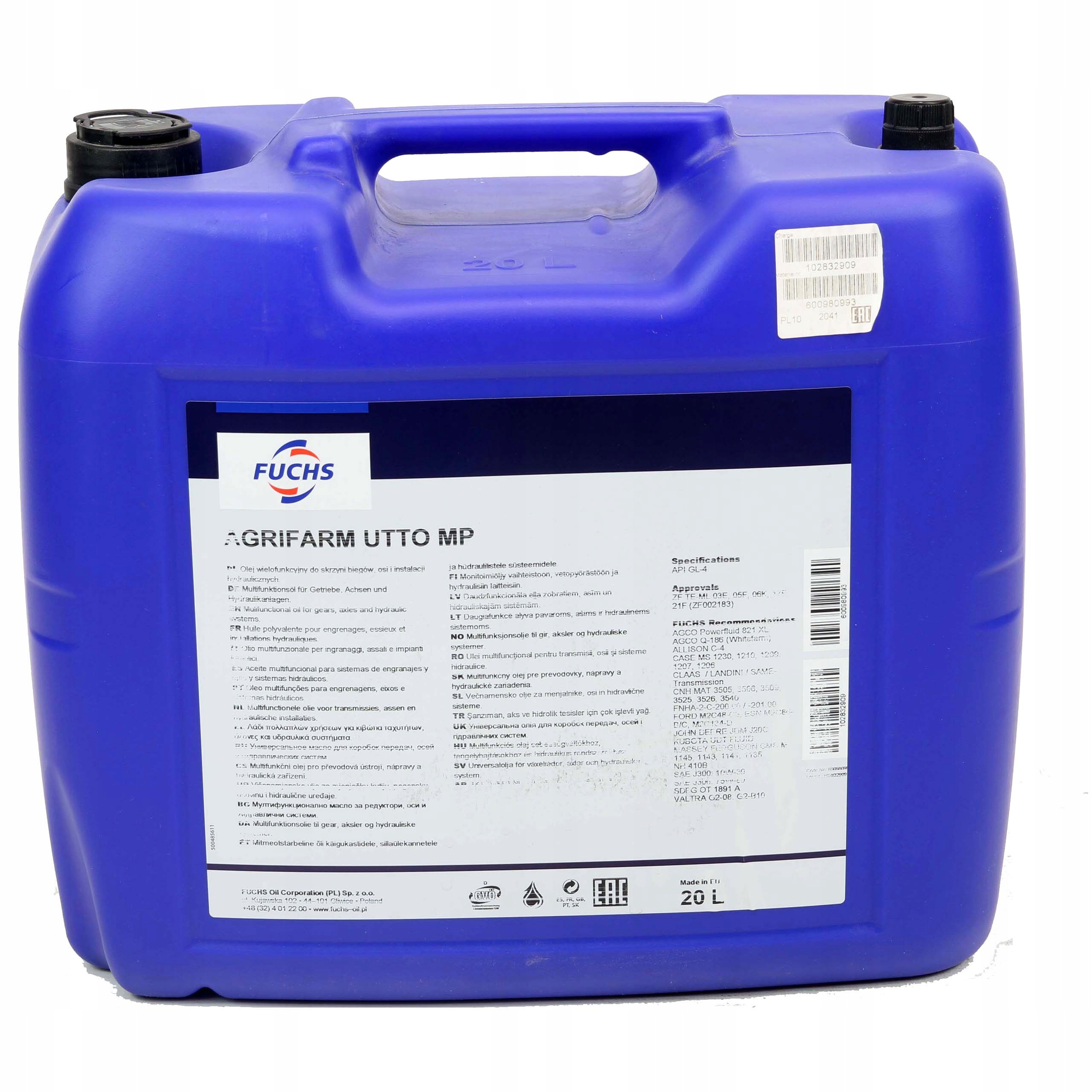 Fuchs Agrifarm Utto Mp 10W/30 20L