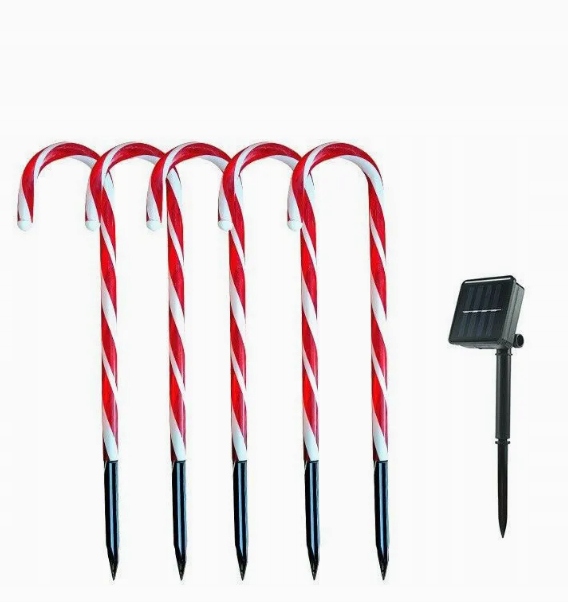 Led Cukrové Tyčinky Vánoční Zahradní 10 Ks Solární Dekorace 74 CM