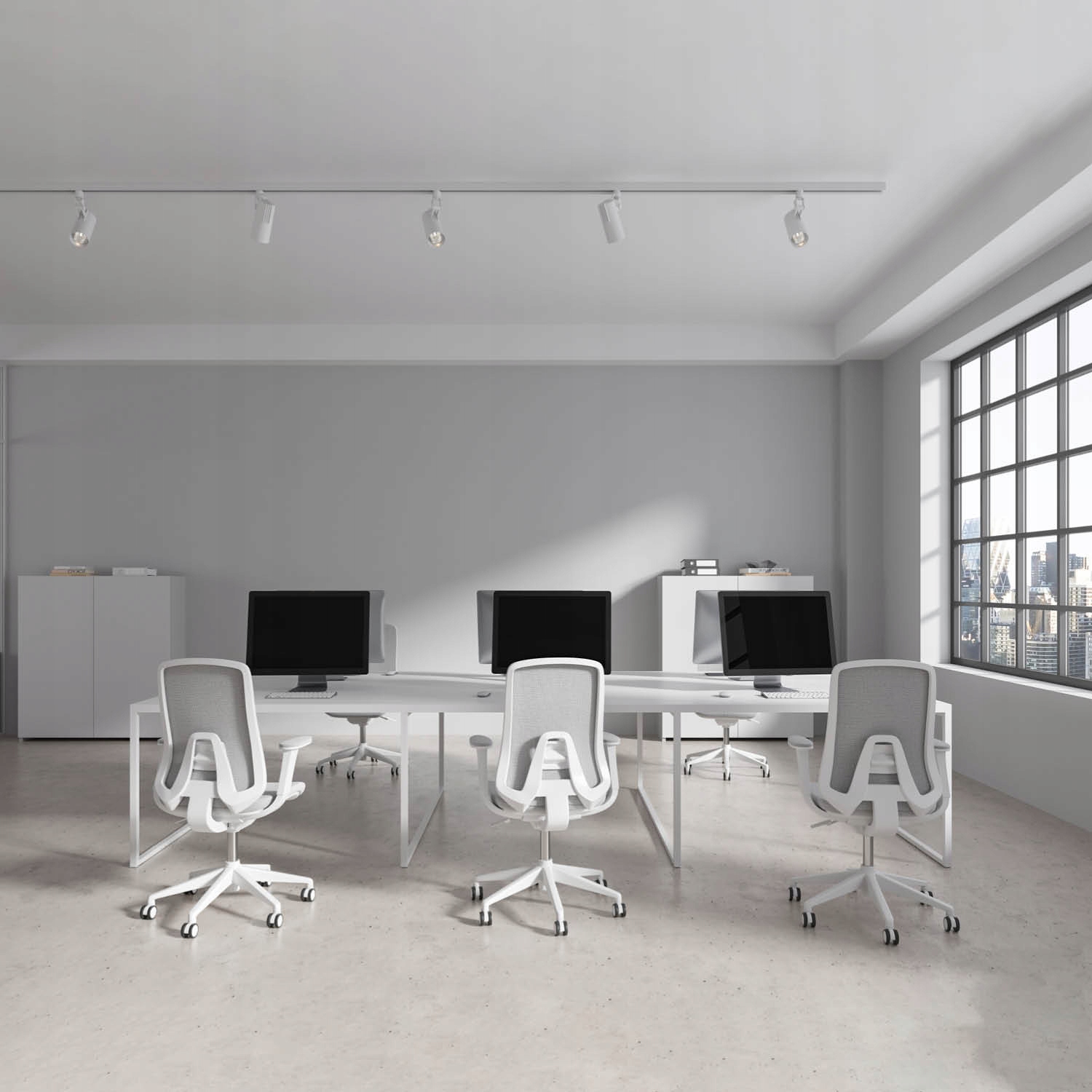 3-Fazowy System Szynowy szyna 1m+2m, I zew., 5x Reflektor na GU10 Biały Marka Laitica