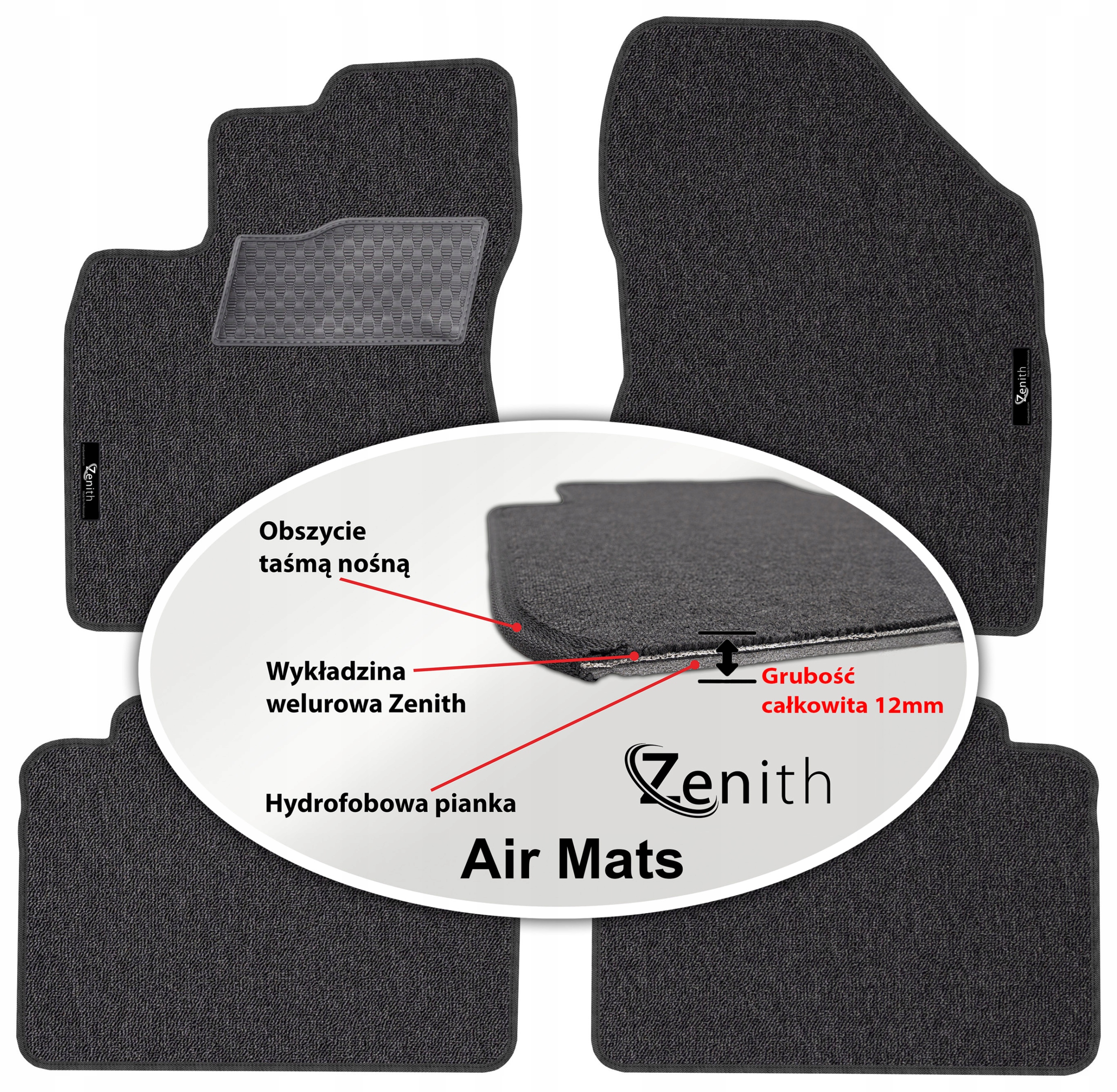 Toyota Avensis III 2009-2013 Velúrové koberčeky do auta Zenith Air Mats