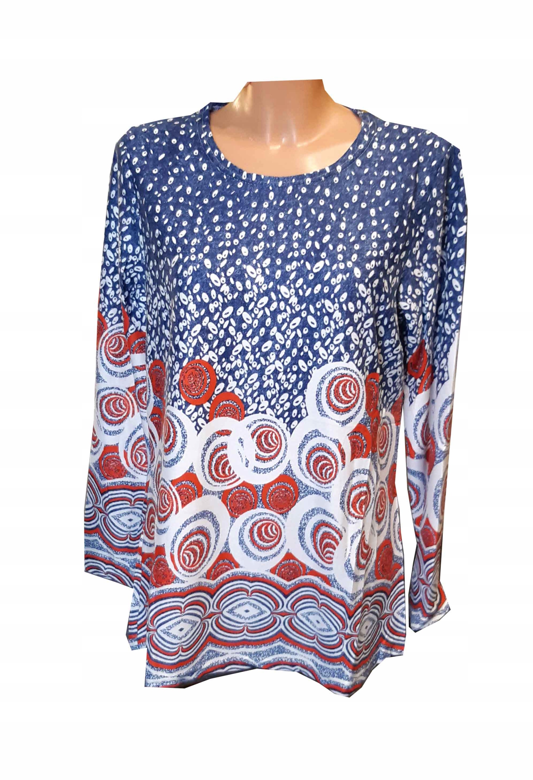 

Bluzka damska długi rękaw kobieca kwiaty XXL