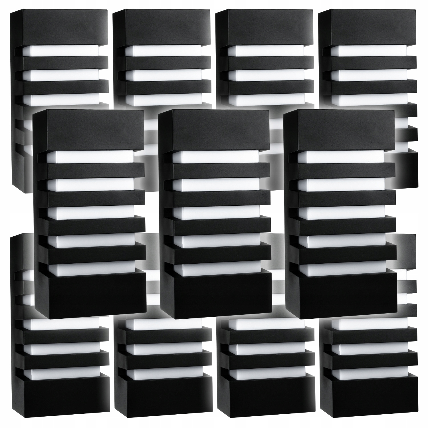 11 x Venkovní Fasádní Lampa Černá Hliníková Nástěnná Lampa E27 IP55