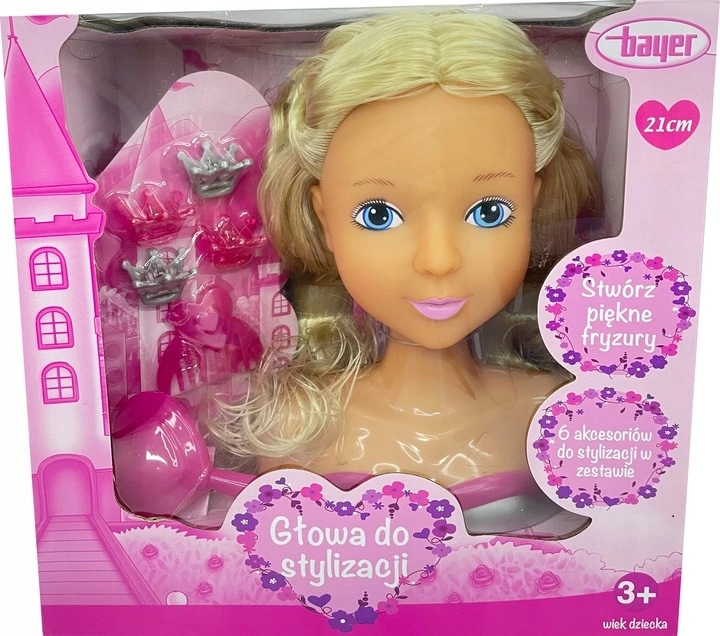 

Lalka Głowa Do Stylizacji Bayer Fryzury 21cm 90019