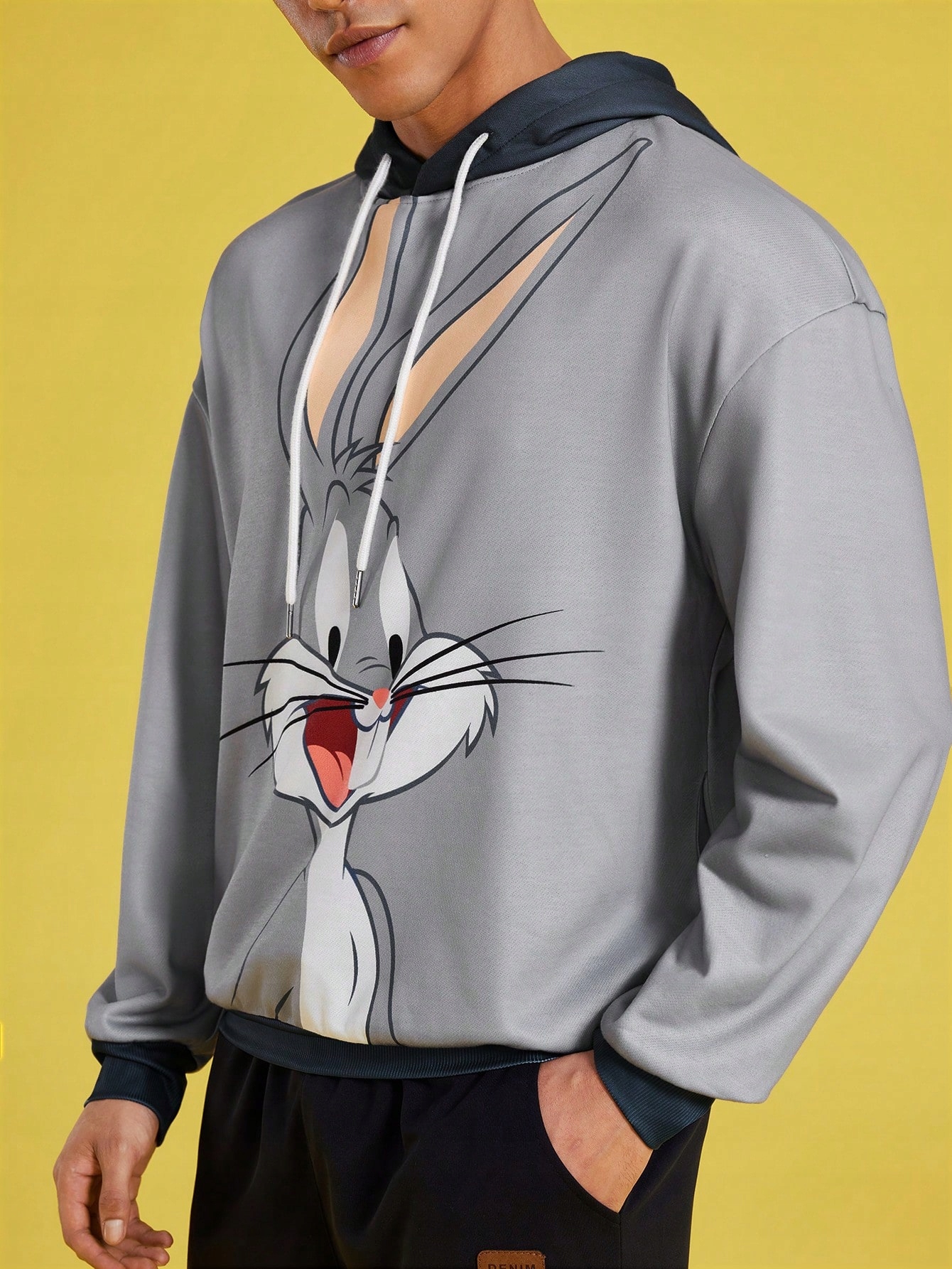 Pánská Mikina S Kapucí Looney Toones Casual Shein L