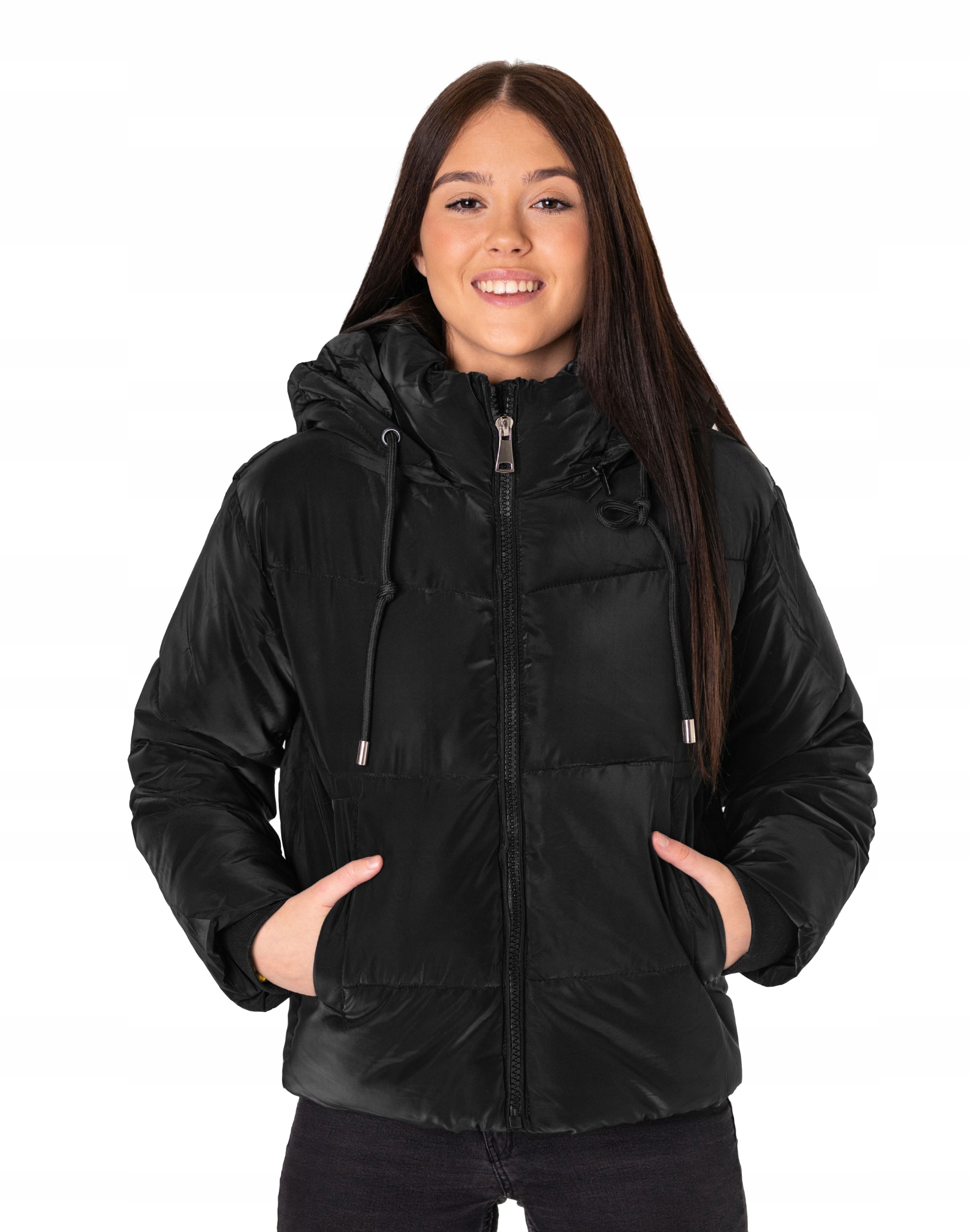 Teplá a zateplená dámská péřová bunda na zimu 9606-2 XL