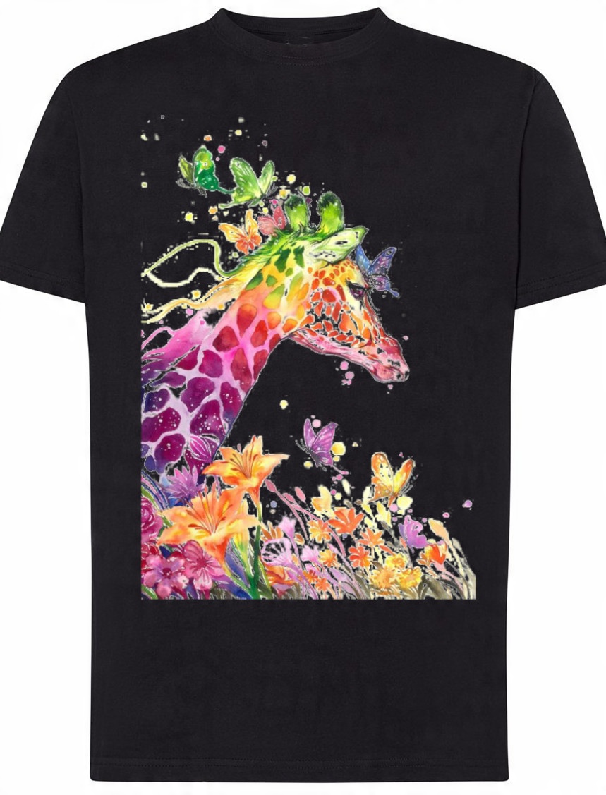 

Żyrafa Kolorowy Modny T-Shirt Męski Nadruk R.xl