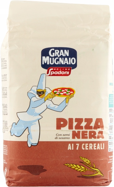 Levně 5X Mouka na pizzu Farina Nera Ai 7 Cereali 1kg Molino Spadoni