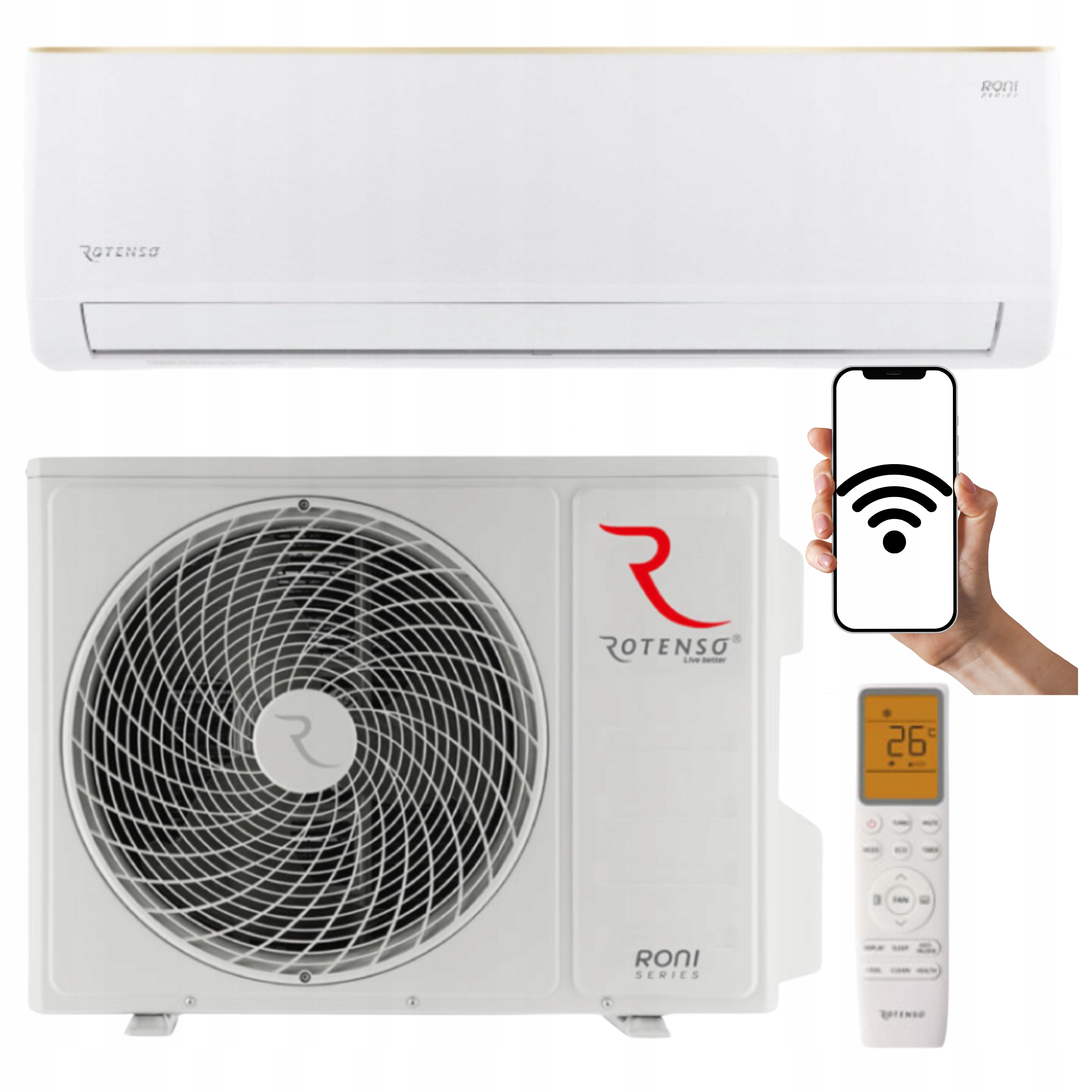 Nástenná klimatizácia Rotenso Roni 3,5 kW Wifi s funkciou vykurovania Klimatizátor