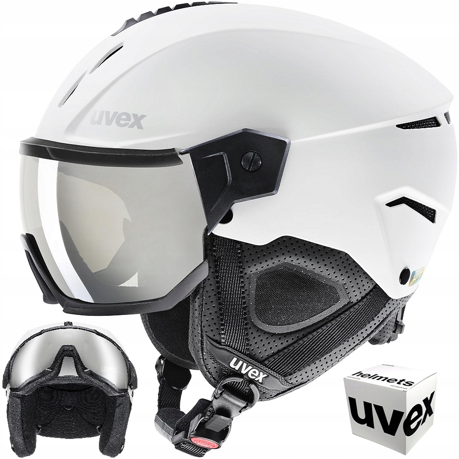 Snowboardová lyžařská přilba Uvex Instinct Visor 56-58 cm bílá matná