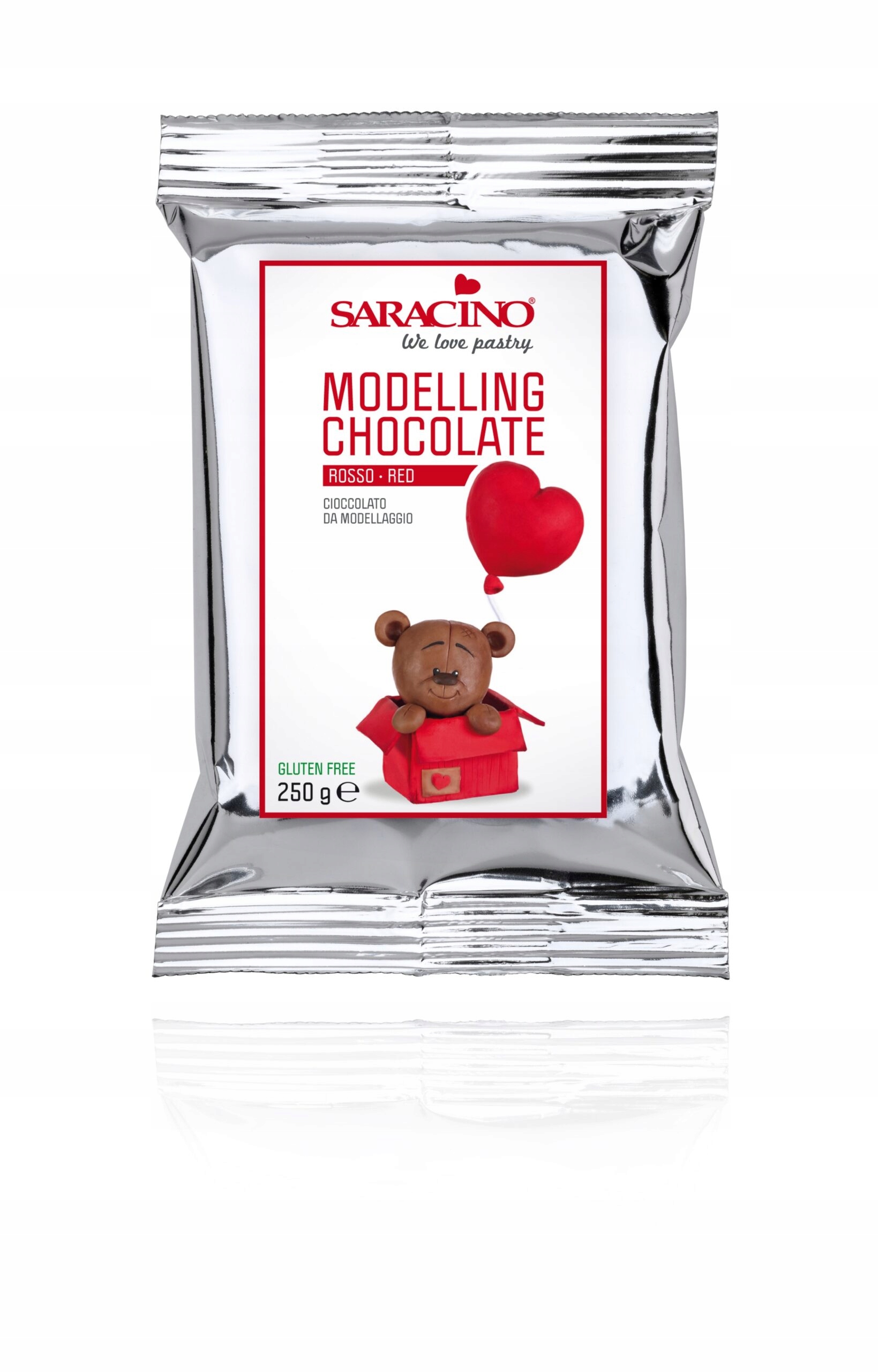 Levně 3x Saracino Čokoláda plastická červená 250 g