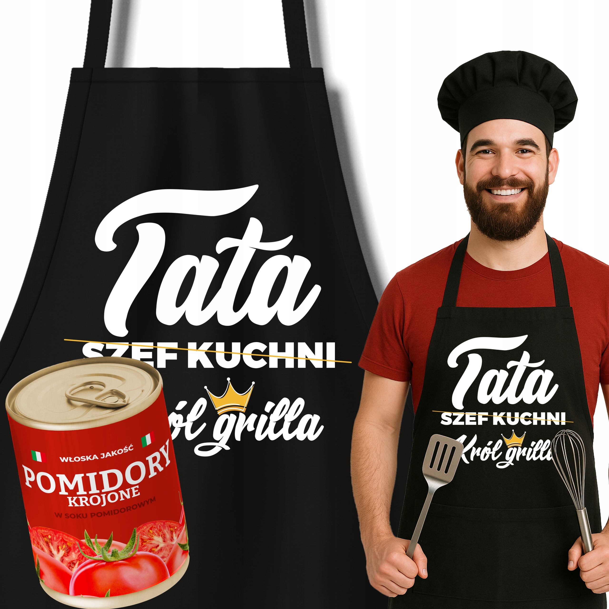 Puszka Rajčata Zástěra Černý Dárek Den Otců Pro Tatínka Král Grilla