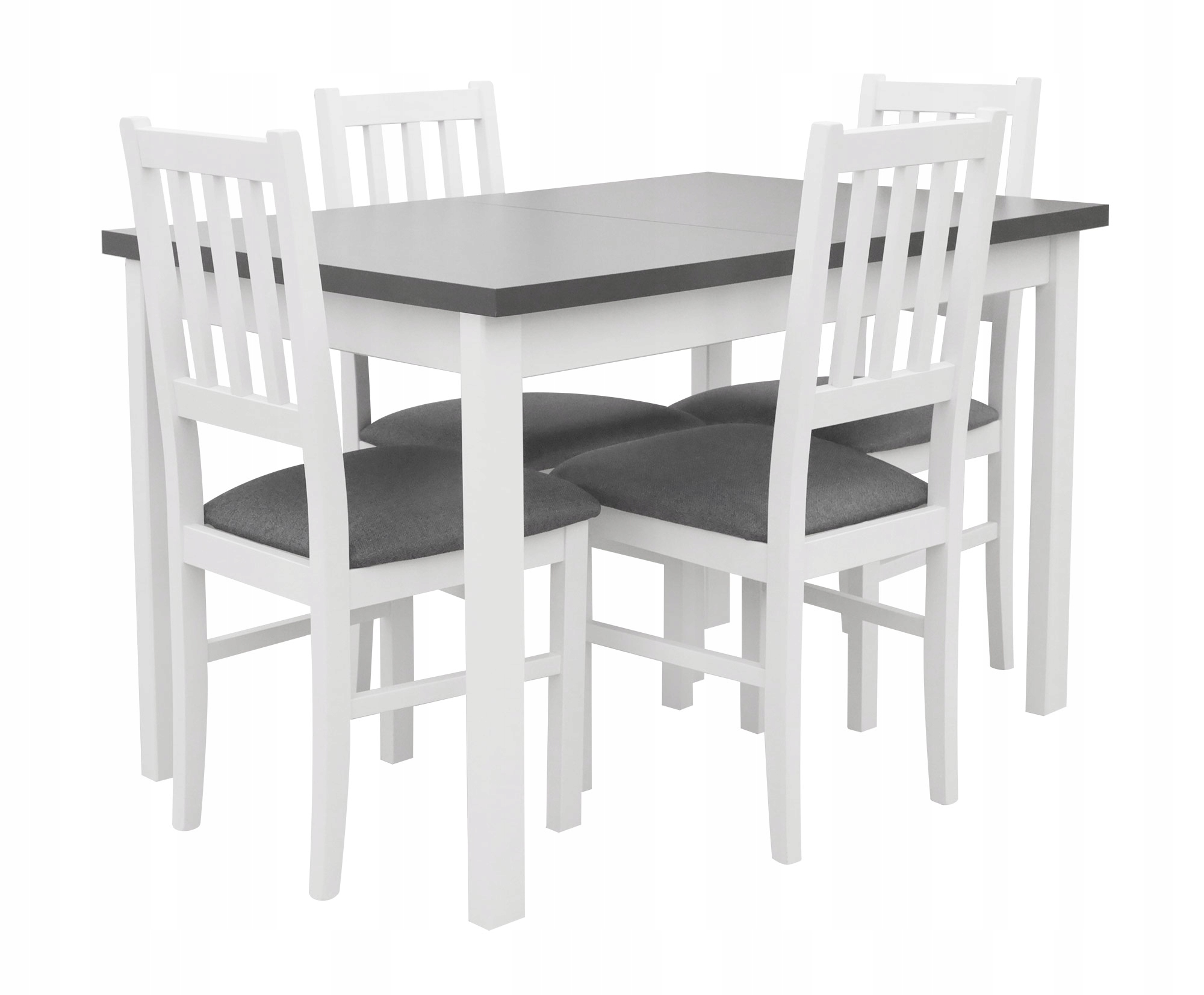 Rozkládací Stůl S Židlemi Do Obývacího Pokoje Jídelna X008 Bílá/grafitová Barva
