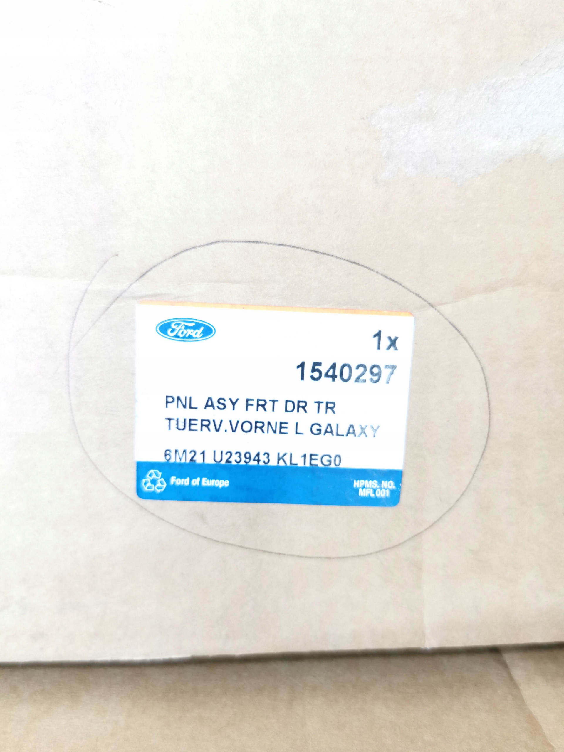 дверные карты передний левый FORD GALAXY S-MAX 06 - oe 1540297