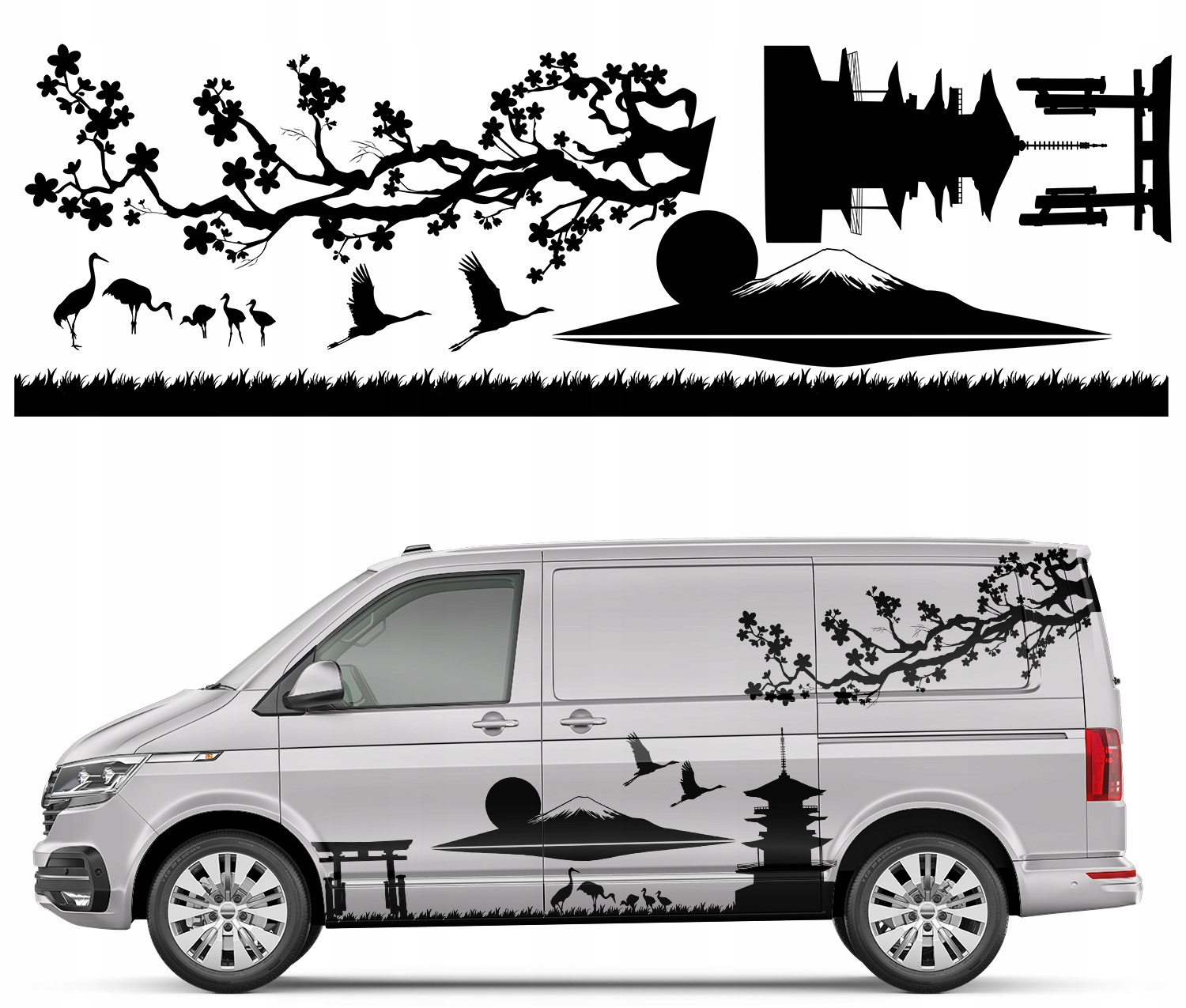 1x Nálepka na auto Japonský Motív Japan 92x286