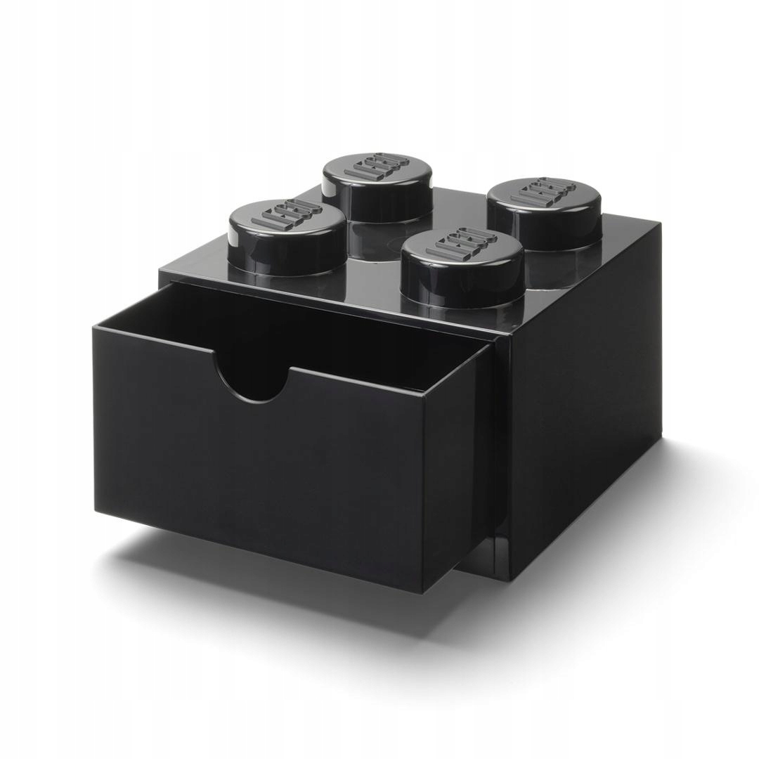 Lego(r) kontejner kostka se zásuvkou čtyř černý Nhg