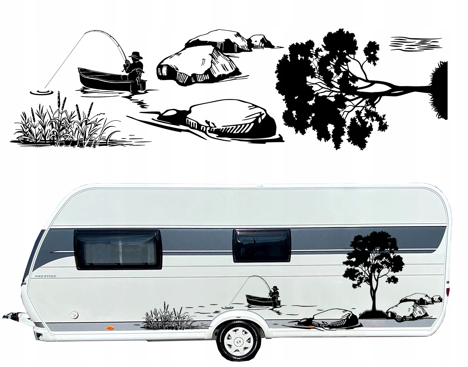 Samolepky Na Karavan Busa Přívěs Motiv 94X340 CM