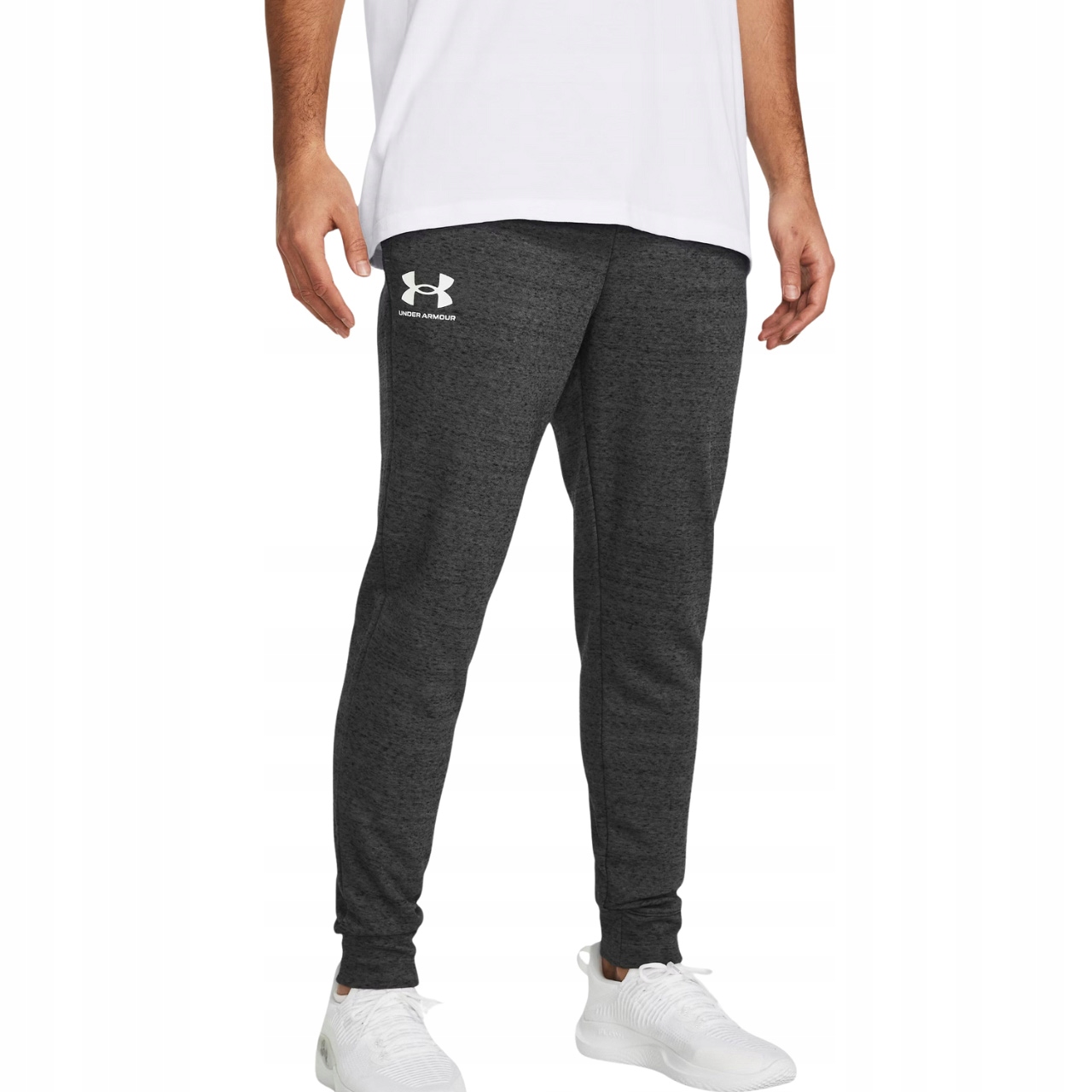 Pánské kalhoty Under Armour Rival Terry Jogger šedé 1380843 025 Velikost S