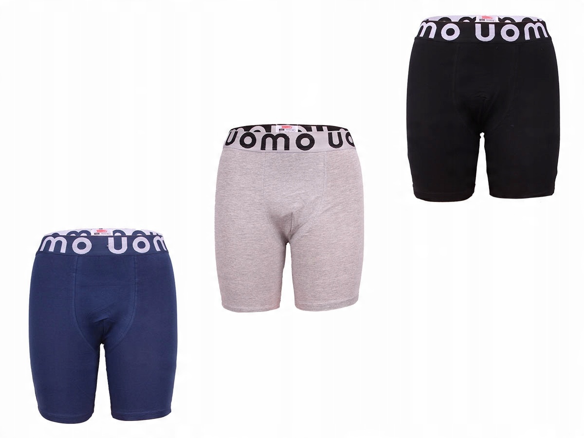 

3x Męskie Długie Bokserki Premium Bawełna Zestaw L