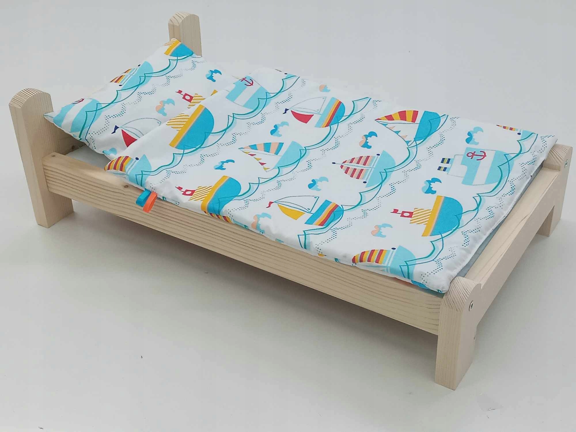 ŁÓŻKO DLA LALEK. ŁÓŻECZKO Z POŚCIELĄ BAWEŁNIANĄ