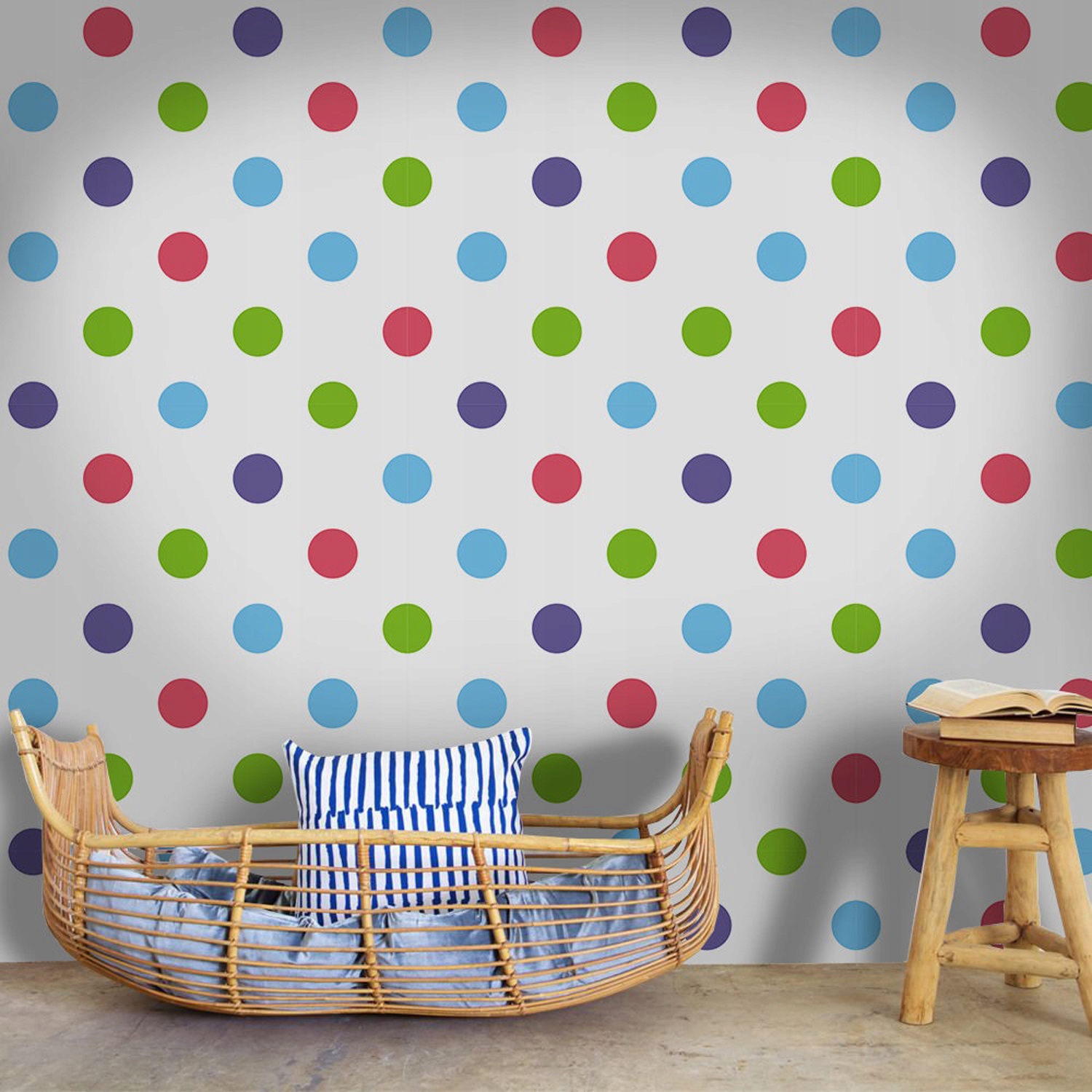 

Fototapeta ścienna Duże kolorowe kropki 250x104 cm